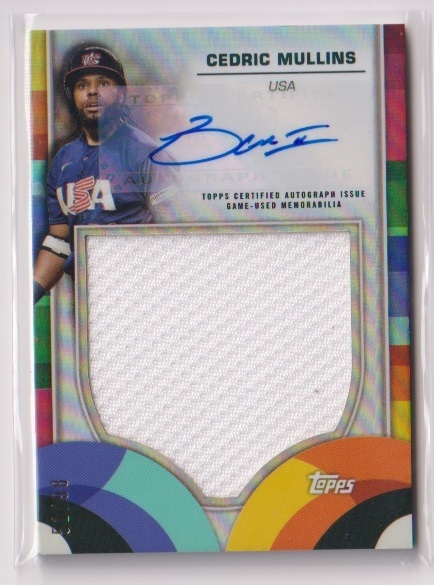 2023 Topps World Baseball Classic Cedric Mullins Jersey & Autograph card #51/98_画像1