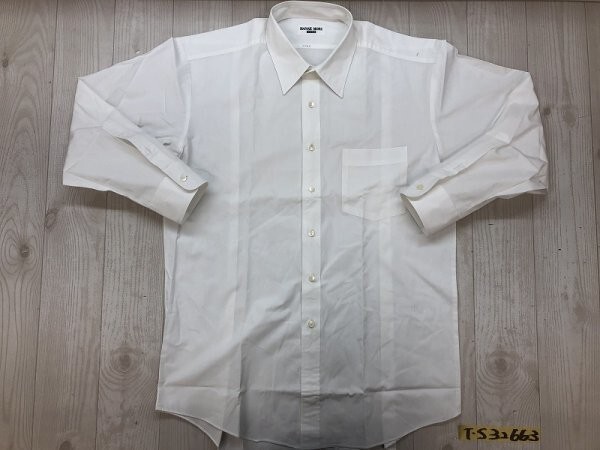HANAE MORI ハナエモリ メンズ 胸ポケット付き 長袖シャツ 日本製 40/78 白_画像1