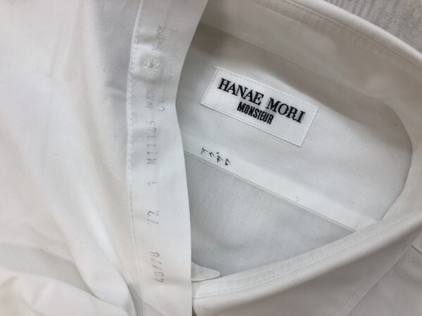 HANAE MORI ハナエモリ メンズ 胸ポケット付き 長袖シャツ 日本製 40/78 白_画像2