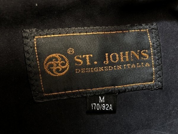 ST.JOHNS メンズ スタンドカラー裏地付き ジップジャケット M 黒_画像2