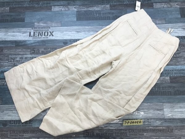  tag attaching new goods!GAP Gap lady's flax rayon race up wide pants 00 beige 