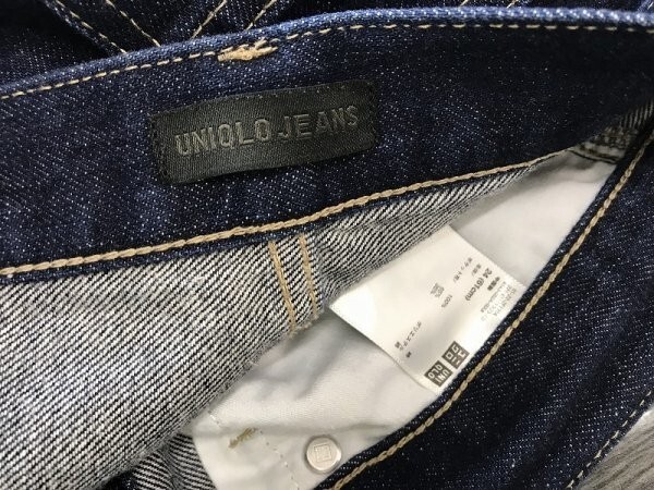 UNIQLO JEANS ユニクロジーンズ レディース バギーデニムジーンズパンツ 24 ネイビー_画像2