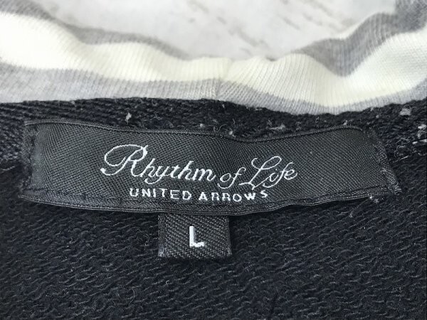 Rhythm of Life UNITED ARROWS ユナイテッドアローズ メンズ フーディー パーカー L 黒_画像2