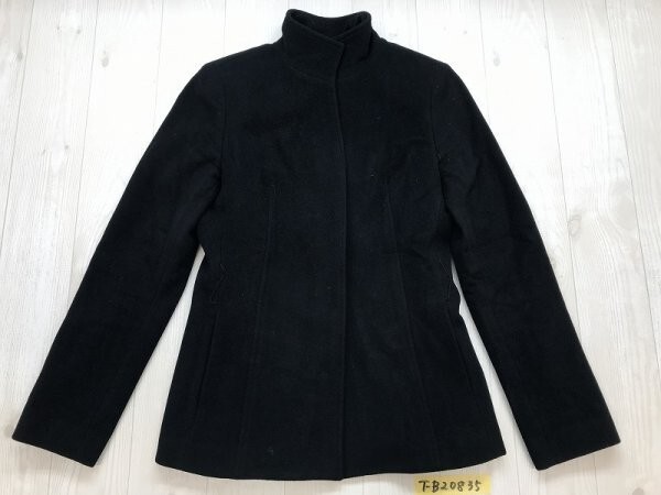 INDIVI Indivi lady's ratio wing button Anne gola wool made in Japan jacket 38 black 