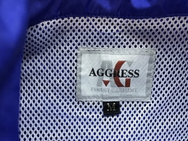 AGGRESS メンズ ポリエステル シャカシャカ ジップジャケット M 青黄色の画像2