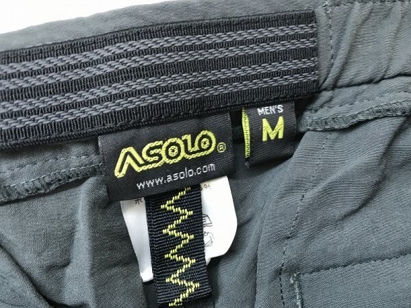 ASOLO メンズ ベルト付き ナイロンパンツ M カーキの画像2