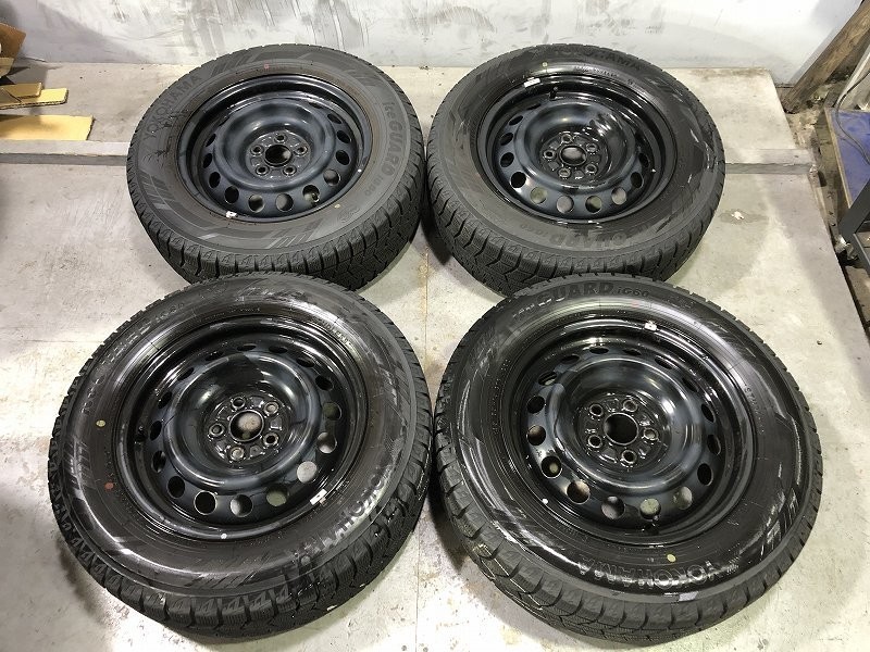 ★保管袋付★(WW5J079)鉄ホイール 15ｘ6J 5穴 100 + YOKOHAMA ice GUARD iG60? 195/65R15 91Q 2020年 スタッドレス 冬タイヤ 送料無料