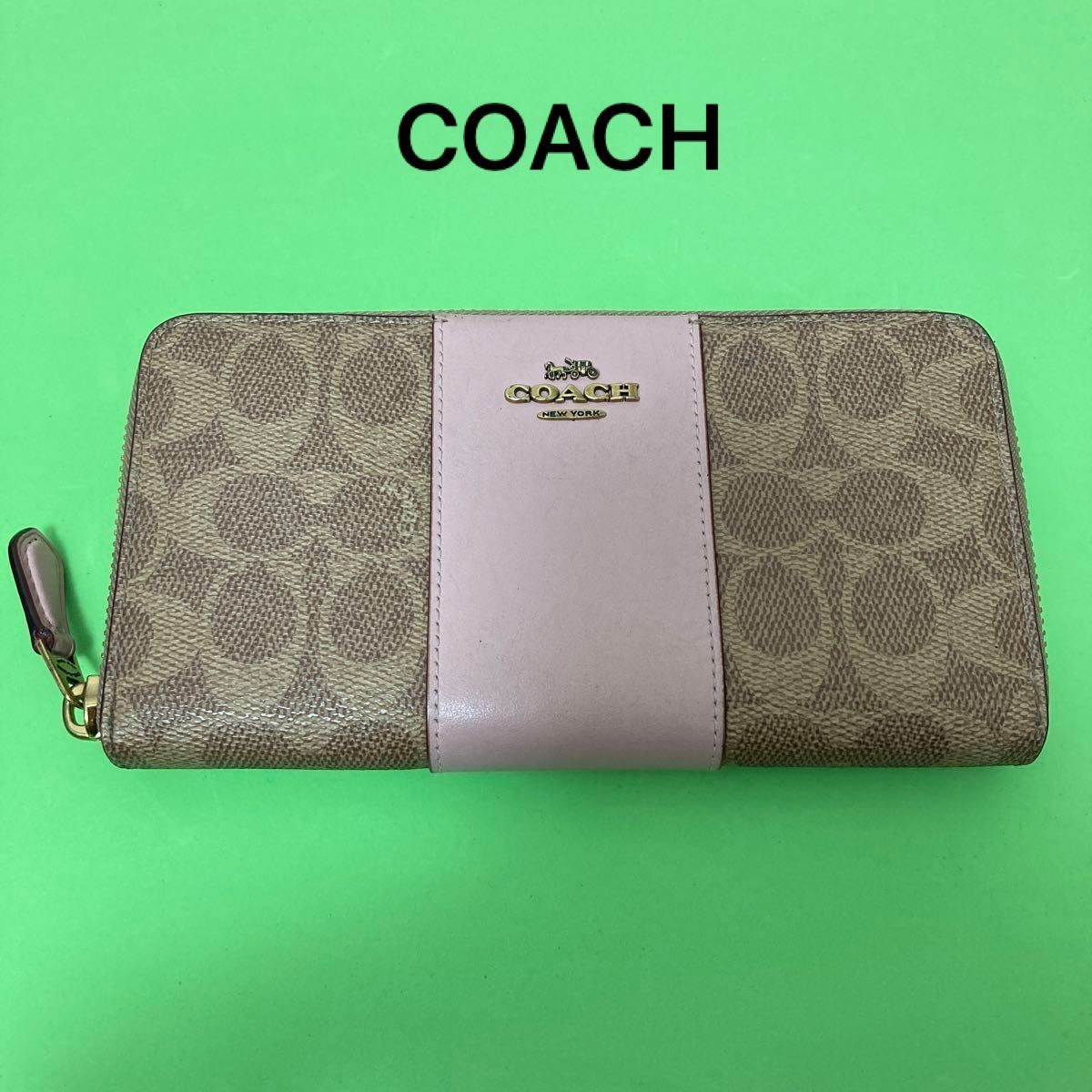 COACH コーチ 31546  シグネチャー 長財布 ラウンドジップタイプ　 ピンク