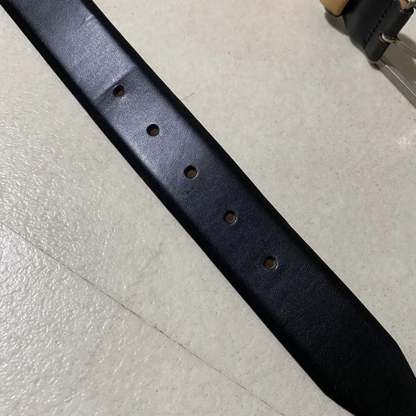  beautiful goods BARNEYS NEWYORK Barneys New York leather belt black MADE IN ITALY belt [S]