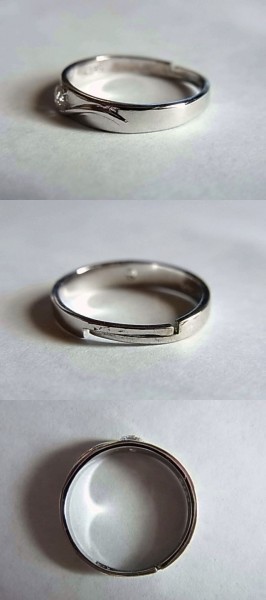 未使用品SVシルバー925リング指輪11号フリーサイズ調節キュービックジルコニア人工ダイヤCZピンキーリング男性メンズ女性レディース_画像3