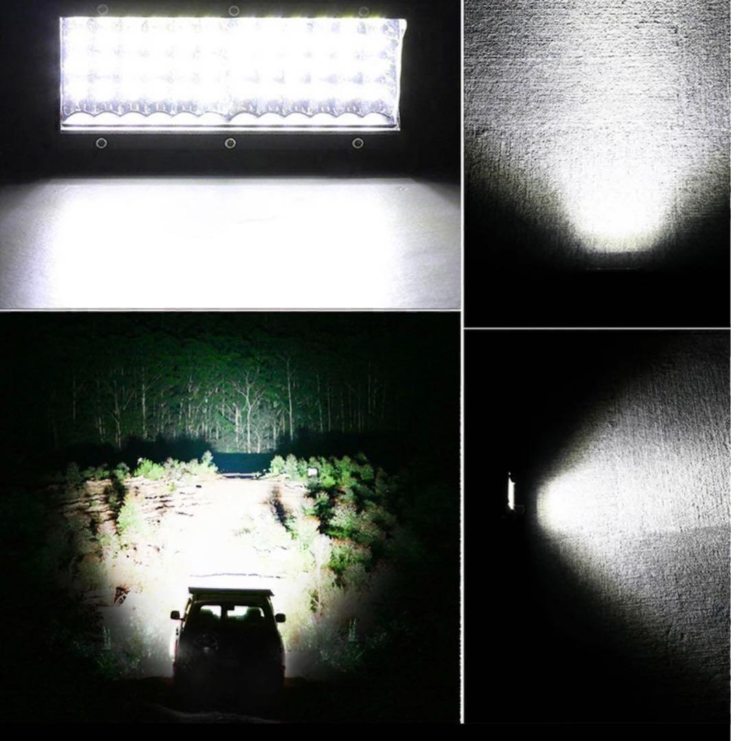 LEDワークライト 作業灯 144W×4個セット LEDチップ192発 爆光 12v-24v フォグ バックランプ デイライト 前照灯 荷台照明 トラック ダンプ_画像6
