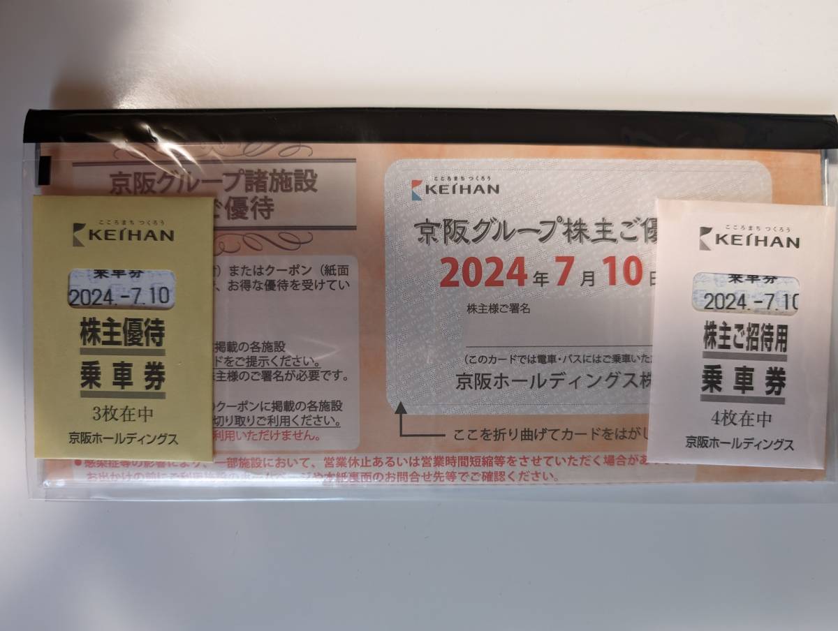 即決！送料無料！京阪電鉄（京阪電車）株主優待乗車券７枚／京阪グループ優待券（有効期限2024年7月10日）_画像2