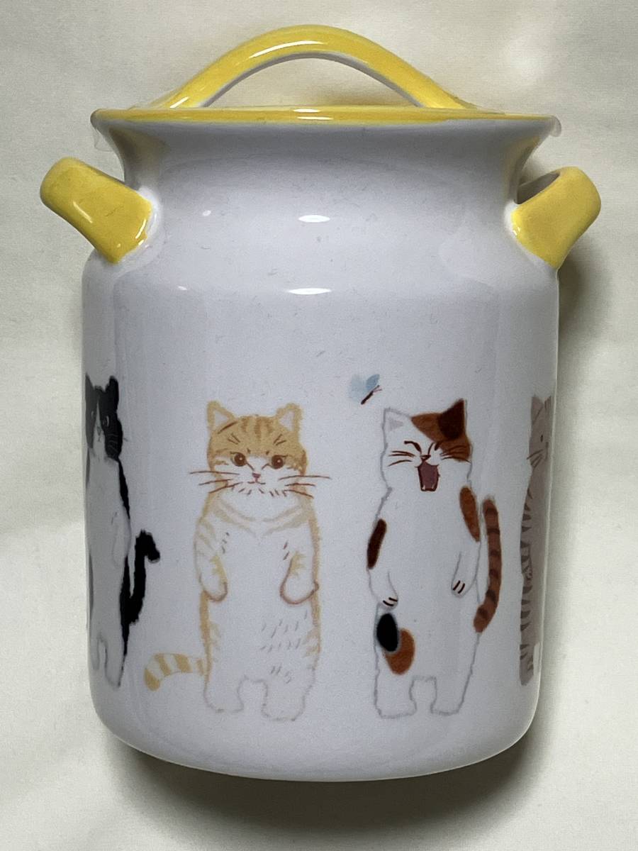 カルディ キャットキャニスター（キャンディ入） ネコの日 猫の日 KALDI 密閉容器 陶器製 キャニスター 保存容器 新品未開封_画像1