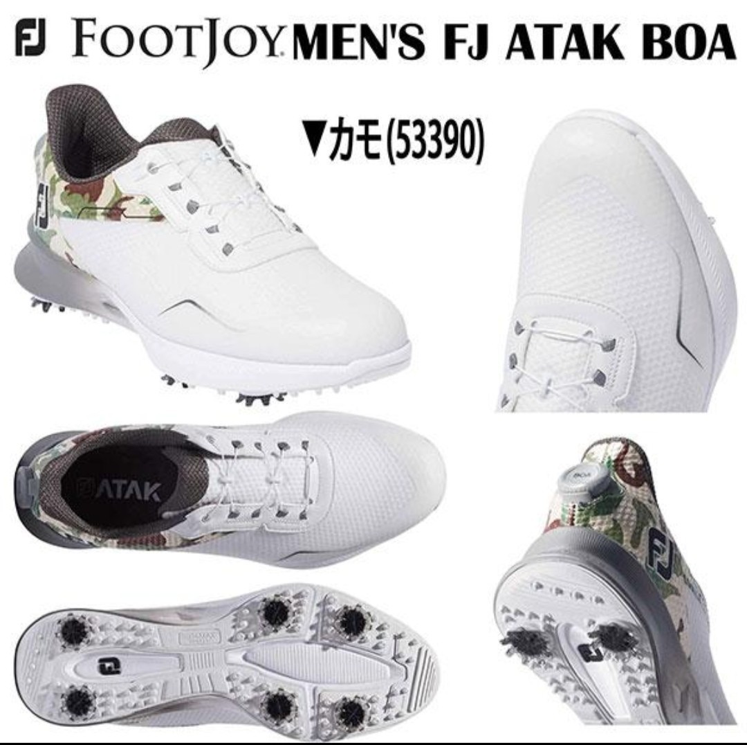 【新品】フットジョイ FootJoy  ATAK BOA アタック ボア ソフトスパイク メンズ ゴルフシューズ 日本正規品 26.5cm カモの画像4
