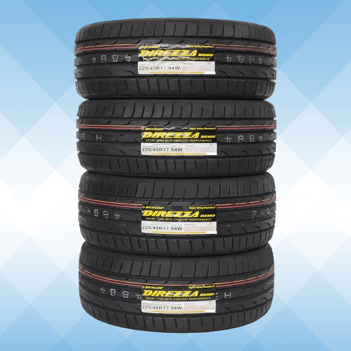 225/45R17 94W XL DUNLOP ダンロップ ディレッツァ DIREZZA DZ102 23年製 送料無料 4本税込 \45,800より 1_画像1