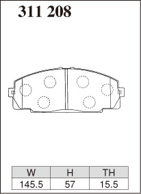 ディクセル ブレーキパッド ハイエース/レジアスエースバン LH103V ESタイプ フロント左右セット 311208 DIXCEL ブレーキパット_画像2