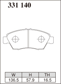 ディクセル ブレーキパッド シビック EG6/EG9 ECタイプ フロント左右セット 331140 DIXCEL ブレーキパット_画像2