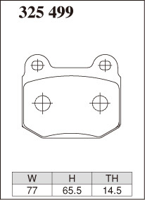 ディクセル ブレーキパッド ランサーエボリューション CT9A ESタイプ リア左右セット 325499 DIXCEL ブレーキパット_画像2