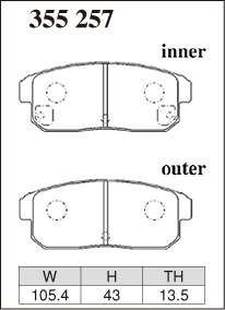 ディクセル ブレーキパッド RX-8 SE3P ECタイプ リア左右セット 355257 DIXCEL ブレーキパット_画像2