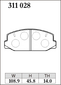 ディクセル ブレーキパッド セリカ TA22/RA21 ESタイプ フロント左右セット 311028 DIXCEL ブレーキパット_画像2