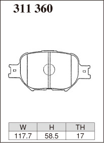 ディクセル ブレーキパッド カローラランクス ZZE123 ESタイプ フロント左右セット 311360 DIXCEL ブレーキパット_画像2