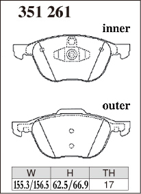 ディクセル ブレーキパッド アクセラ/アクセラスポーツ B系 Mタイプ フロント左右セット 351261 DIXCEL ブレーキパット_画像2