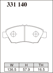 ディクセル ブレーキパッド シビック EG6/EG9 Mタイプ フロント左右セット 331140 DIXCEL ブレーキパット_画像2