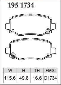 ディクセル ブレーキパッド チェロキー KL24 Mタイプ リア左右セット 1951734 DIXCEL ブレーキパット_画像2