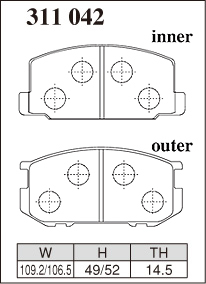 ディクセル ブレーキパッド カローラレビン/スプリンタートレノ AE86 Mタイプ フロント左右セット 311042 DIXCEL ブレーキパット_画像2
