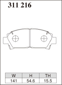 ディクセル ブレーキパッド MR2 SW20 Mタイプ フロント左右セット 311216 DIXCEL ブレーキパット_画像2