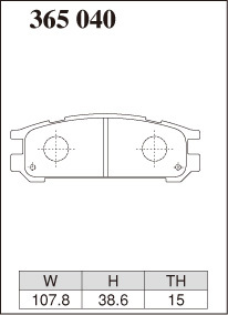 ディクセル ブレーキパッド レガシィツーリングワゴン BG9/BGC REタイプ リア左右セット 365040 DIXCEL ブレーキパット_画像2