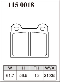 ディクセル ブレーキパッド V70 (I) 8B5234W Pタイプ リア左右セット 1150018 DIXCEL ブレーキパット_画像2