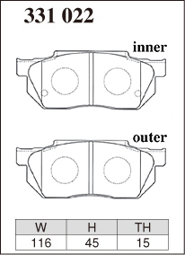 ディクセル ブレーキパッド シティ GA2 R01タイプ フロント左右セット 331022 DIXCEL ブレーキパット_画像2