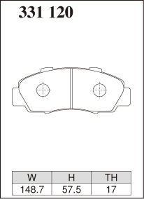 ディクセル ブレーキパッド シビック EK9 Xタイプ フロント左右セット 331120 DIXCEL ブレーキパット_画像2