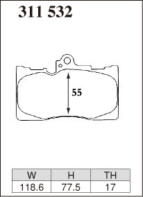 ディクセル ブレーキパッド IS300 ASE30 Zタイプ フロント左右セット 311532 DIXCEL ブレーキパット_画像2