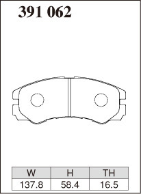 ディクセル ブレーキパッド ミュー/ウィザード UCS69 Zタイプ フロント左右セット 391062 DIXCEL ブレーキパット_画像2