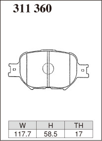 ディクセル ブレーキパッド カローラフィールダー ZZE123G Zタイプ フロント左右セット 311360 DIXCEL ブレーキパット_画像2