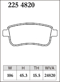ディクセル ブレーキパッド メガネ III (エステート) KZF4R Zタイプ リア左右セット 2254820 DIXCEL ブレーキパット_画像2