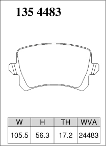 ディクセル ブレーキパッド パサート (B6) セダン/ワゴン 3CBWSF Pタイプ リア左右セット 1354483 DIXCEL ブレーキパット_画像2