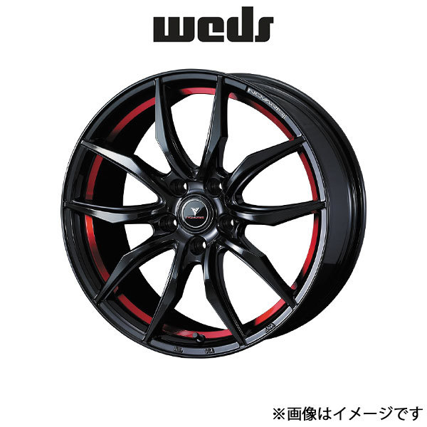 ウェッズ ノヴァリス ローグ VF アルミホイール 1本 WRX STI VAB 18インチ ピアノブラック/レッドライン 0040071 WEDS NOVARIS ROHGUE VF_画像1