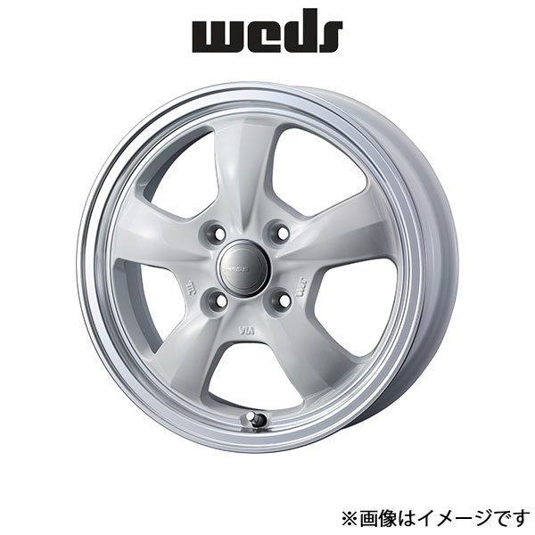 ウェッズ グラフト 5S アルミホイール 4本 アルトラパン HE33S 14インチ ホワイト/リムポリッシュ 0041118 WEDS GYRAFT 5S_画像1