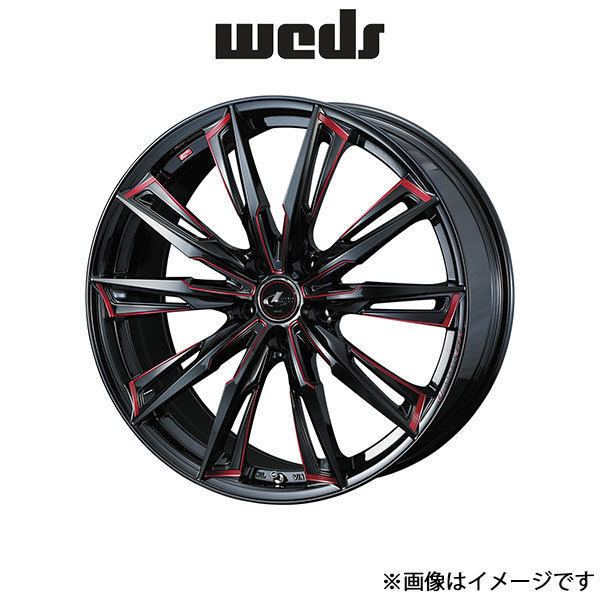 ウェッズ レオニス GX アルミホイール 4本 デリカD:5 CV1W/CV5W 18インチ ブラック/SCマシニング[レッド] 0039378 WEDS LEONIS GX_画像1