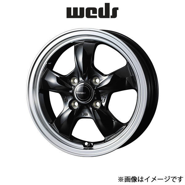 ウェッズ グラフト 5S アルミホイール 1本 ムーヴコンテ L570系 14インチ ブラック/リムポリッシュ 0041115 WEDS GYRAFT 5S_画像1