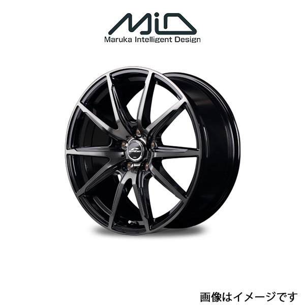 MID シュナイダー DR02 アルミホイール 1本 エクシーガ YA系(15×6J 5-100 INSET45 ブラックポリッシュ+ブラッククリア)SCHNEIDER DR 02_画像1