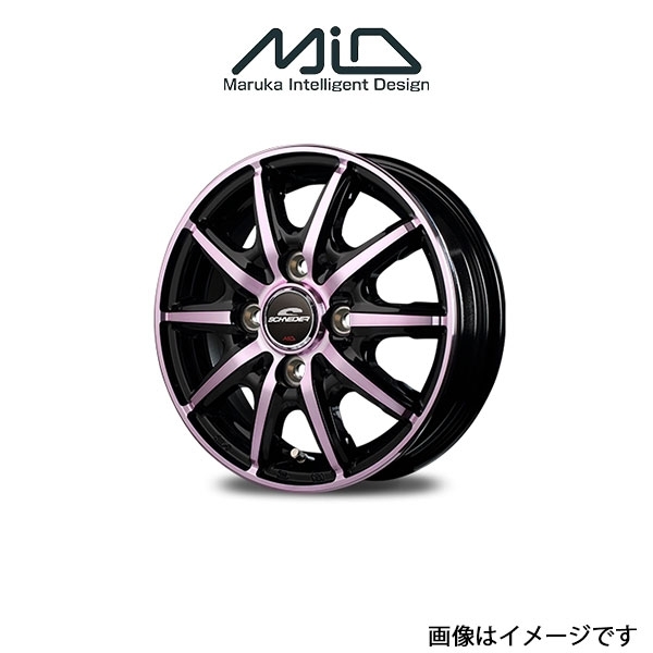 MID シュナイダー RX10-K アルミホイール 1本 コペン L880K(14×4.5J 4-100 INSET45 ブラックポリッシュ/クリスタルピンククリア)SCHNEIDER_画像1