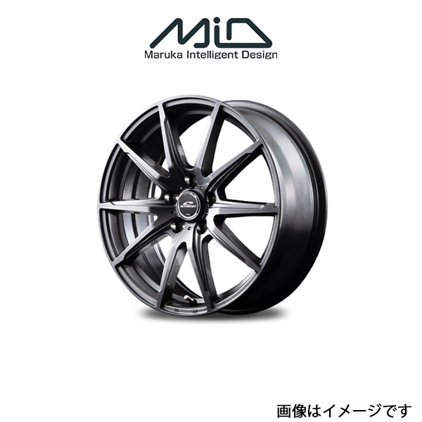 MID シュナイダー SLS アルミホイール 1本 ステラ/ステラカスタム LA100F/LA110F(12×3.5B 4-100 INSET42 メタリックグレー)SCHNEIDER SLS_画像1