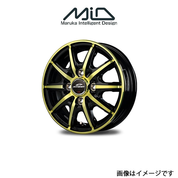 MID シュナイダー RX10-K アルミホイール 1本 コペン L880K(14×4.5J 4-100 INSET45 ブラックポリッシュ/ゴールド)SCHNEIDER_画像1