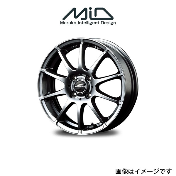 MID シュナイダー スタッグ アルミホイール 1本 プレオプラス LA300F/LA310F(14×4.5J 4-100 INSET43 メタリックグレー)SCHNEIDER STAG_画像1