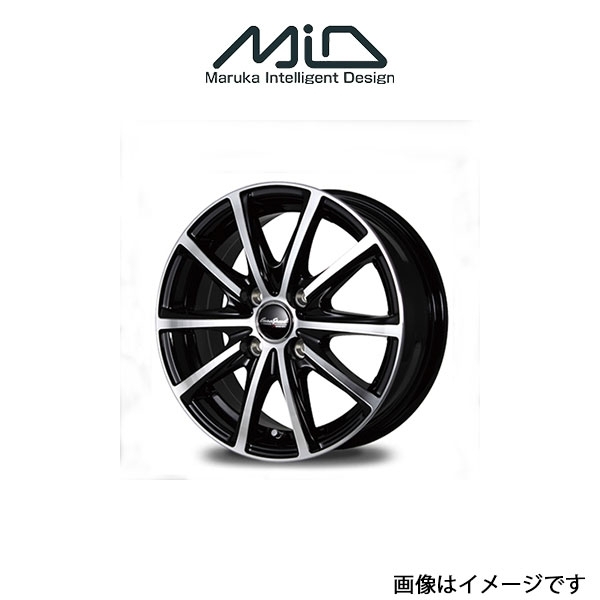 MID ユーロスピード V25 アルミホイール 1本 YRV M200系(15×5.5J 4-100 INSET45 ブラックポリッシュ)EUROSPEED V25_画像1