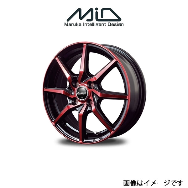 MID ユーロスピード S810 アルミホイール 1本 ミラジーノ L650/L660(14×4.5J 4-100 INSET45 ブラックポリッシュ)EUROSPEED S810_画像1